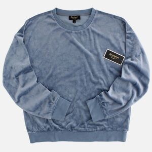 Juicy Couture Women’s Velvet Blue Crewneck Sweater
